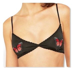 Urban Outfitters | New Black Butterfly Bralette •